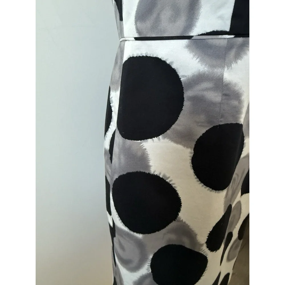 Ann Taylor Women's 4 Polka Dot Bold Mod Sleeveless Sheath Dress Black White NWOT - Picture 4 of 13